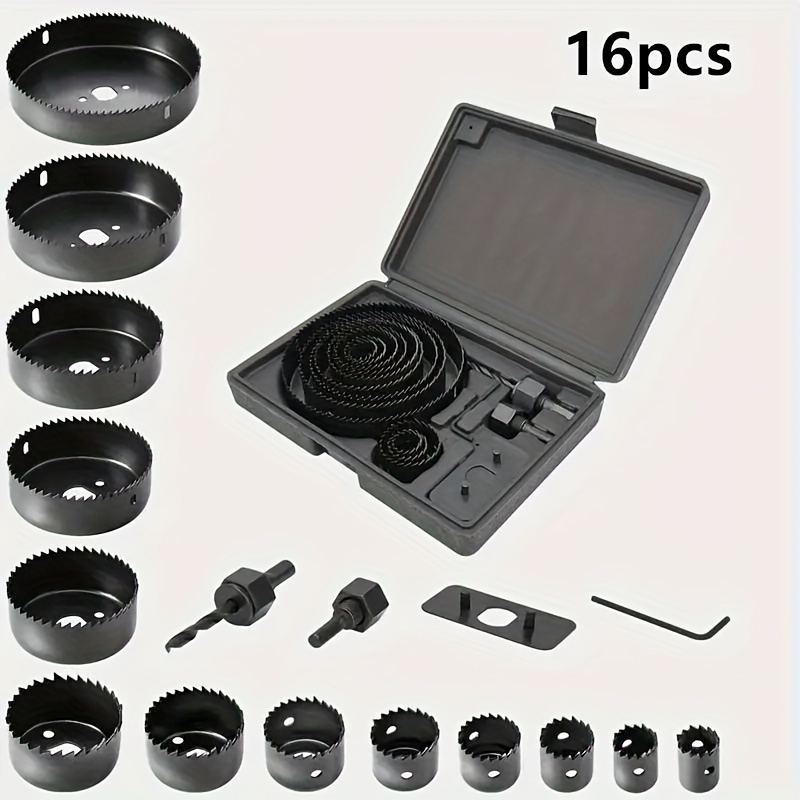 

17pcs/set Hole Saw Kit, Power Drill Cutter For Wood, Pvdincluding:19/22/28/32/38/44/51/64/76/89/102/127mm.