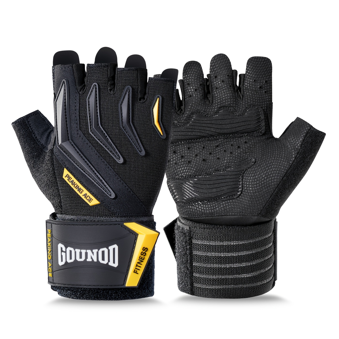 TEMU 1 Par de Guantes de Fitness con Soporte de Muñeca y Cobertura Completa , Extra Agarre para Levantamiento de Pesas, Entrenamiento, Suspensión y