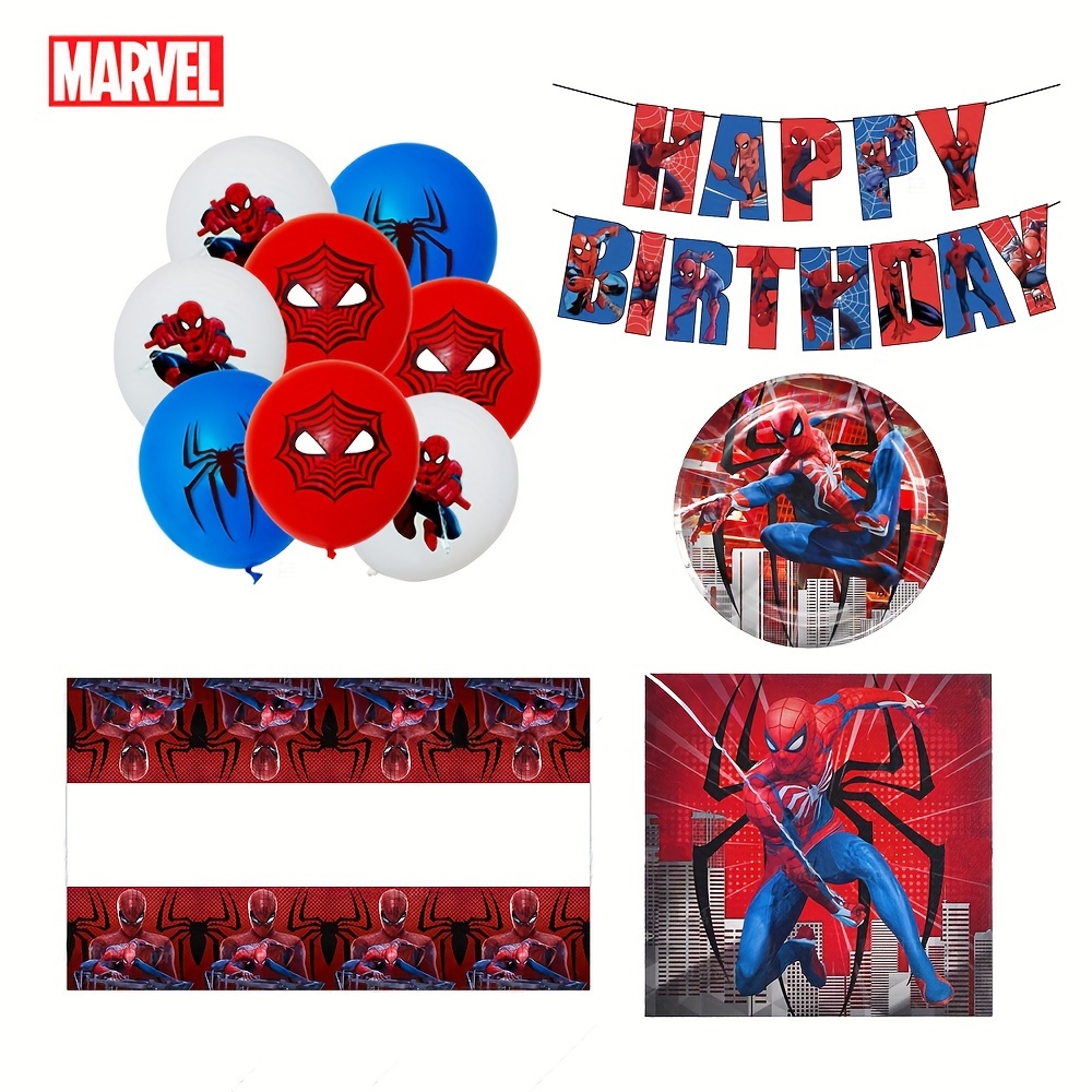 

Marvel Spider-man Party Pack - 50pc Cartoon Theme Birthday Set With Balloons, Napkins, Tablecloths & More - Perfect For Graduation, Christmas, Weddings & Housewarming Decor