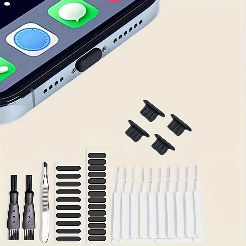 

For Iphone/for Type- Phone Dust Plug Computer Keyboard Cleaning Brush Mobile Phone Speaker Protection Sticker Daily Necessities Cleaning Tool