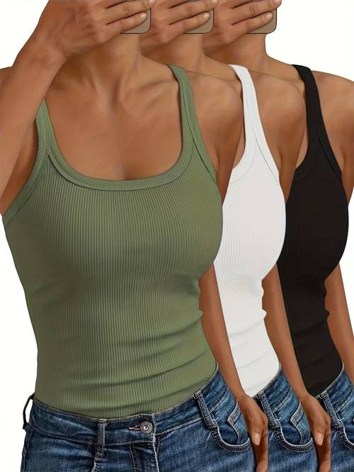 3pcs set of womens elegant summer camisole tops a popular outerwear style