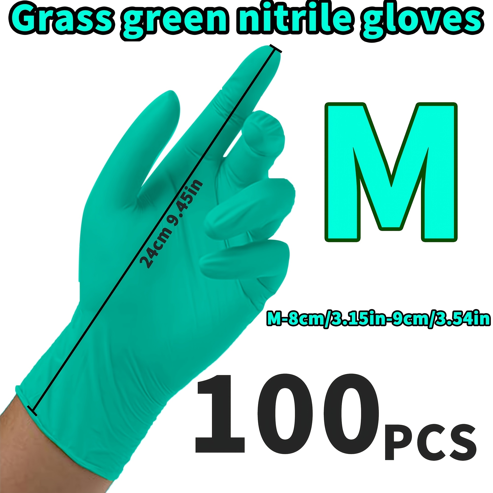 E-shop 30/50/100er Pack, Grün/N/M-Größe Nitrilhandschuhe, Einweg-Nitrilhandschuhe für Reinigung, Haustierpflege, Nagelkunst, Badezimmerreinigung,