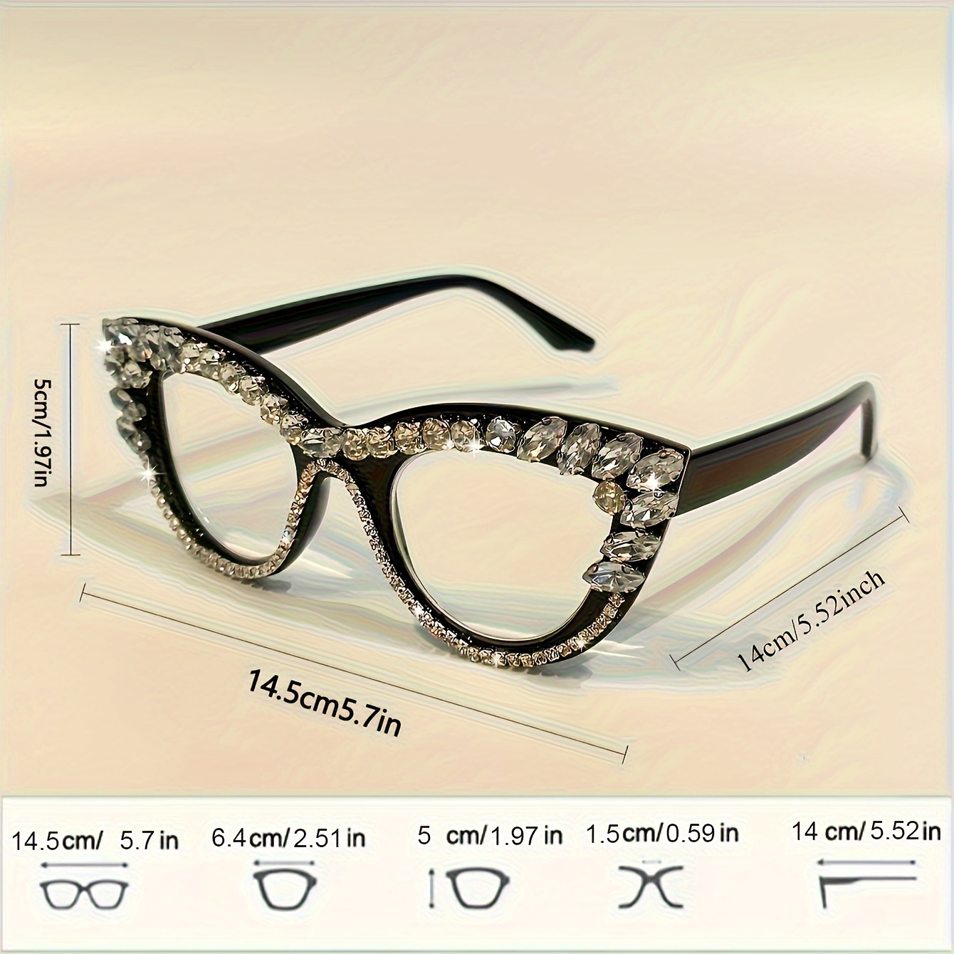 cat   glasses 1 0 to 4 0 magnification presbyopia glasses for women men computer book readers with accented frames full rim eyewear no included Product details 4