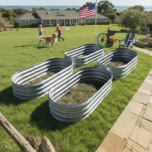 item picture galvanized raised garden bed 2 sets 4 by 2 feet lightweight planter boxes outdoor with easy assembly