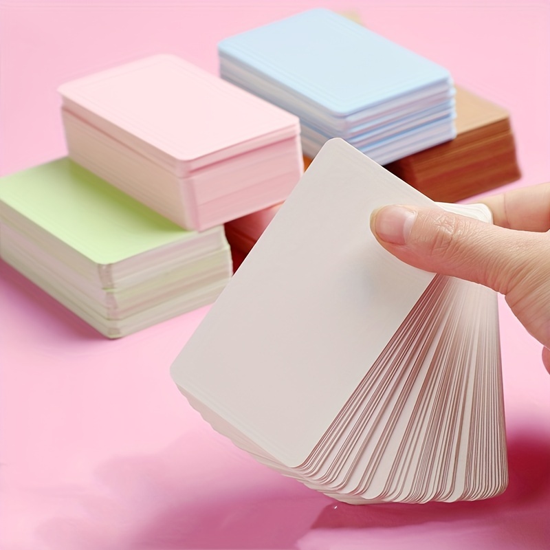 

50pcs Blank Double-sided Card Small Message Card Diy Graffiti Card