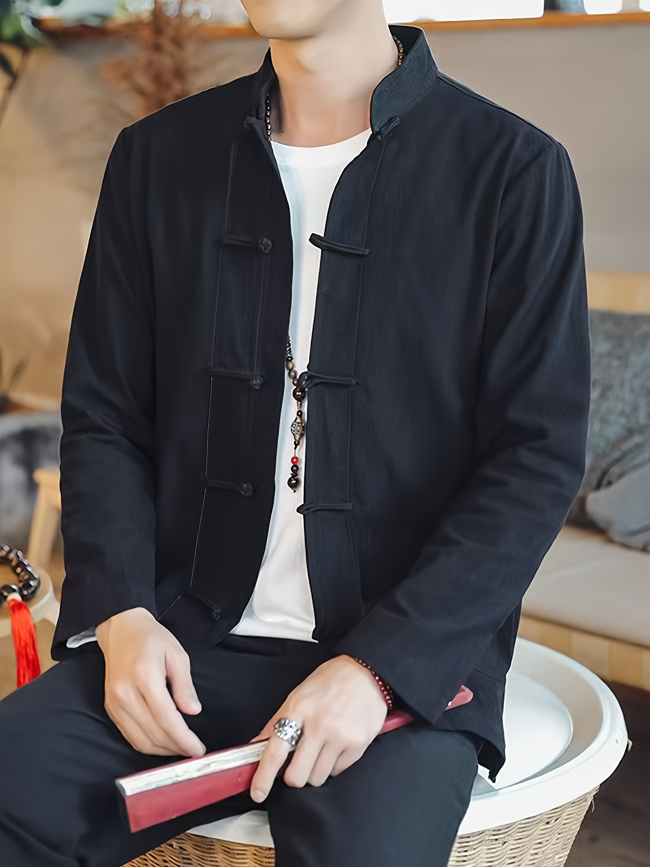 top elegante in stile cinese tang mistura lino Temu Italy