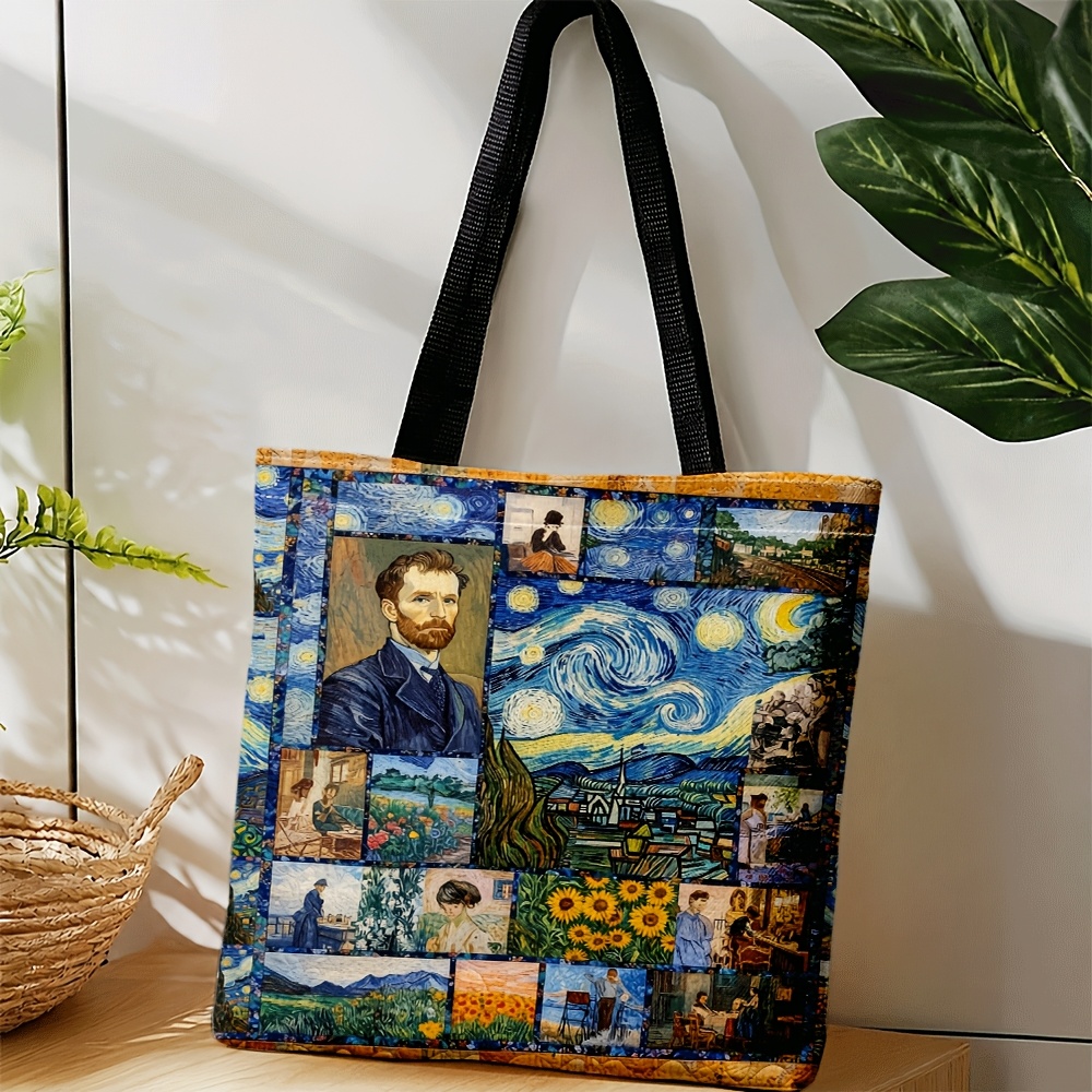 TEMU Sac à bandoulière avec impression d'art de collage de chef-d'œuvre de Van Gogh