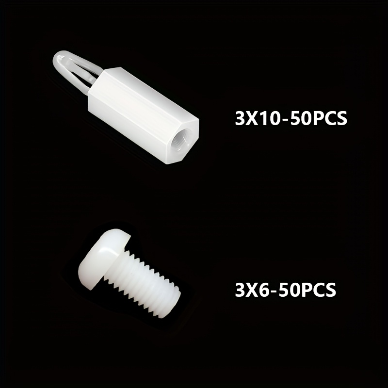 100pcs M3/m4 Hexagonal Isolation Column Nylon Isolation Column Insulation Internal Thread Column Nylon Round Head Screw Isolation Column