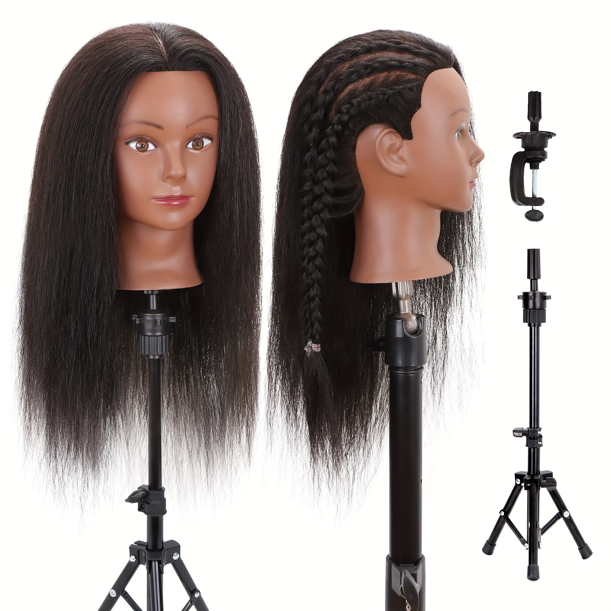 

Mannequin Head With Human Hair 14"16'' Head Hair Mannequin Head Human Hair Training Head Doll Head Doll Head For Practice Styling With Free Clamp Holderwith Tripod Stand