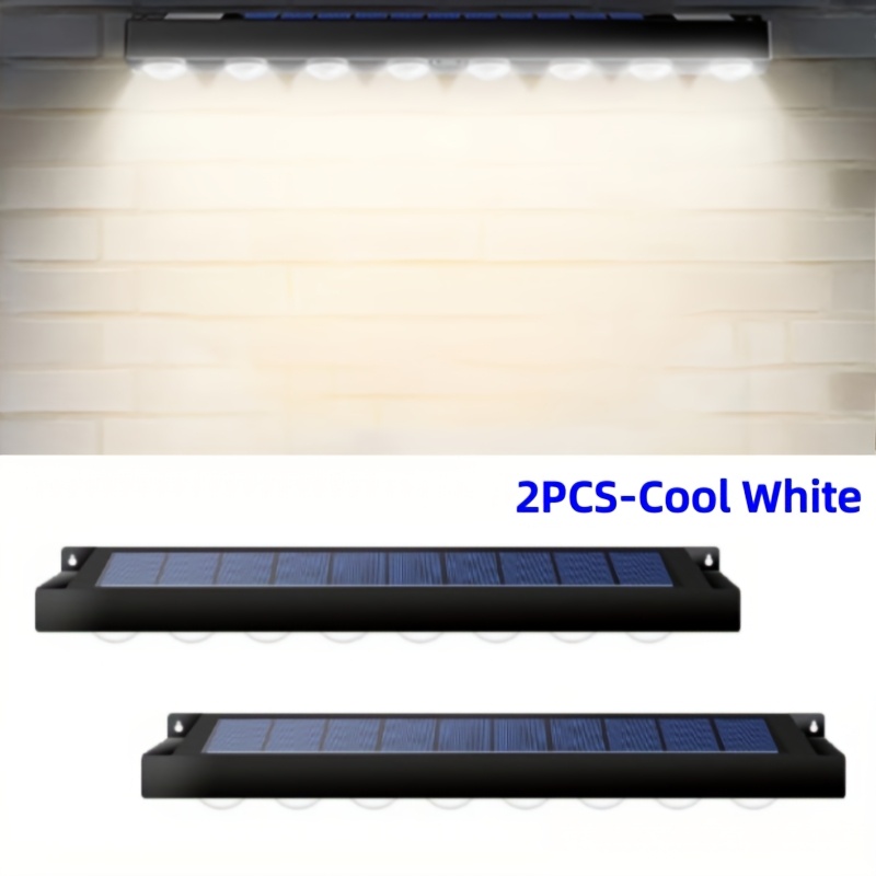 TEMU 2/4pcs Outdoor Fence Wall Lights Solar Powered, Ip65, Led Garden Lights Wall Lamp Solar Signboard Address Light, Dusk To Dawn Sunlight For