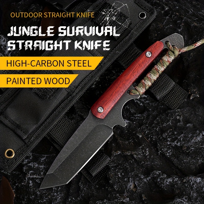 

High Hardness Outdoor Straight Knife, Camping Jungle Survival Practical Multi-purpose Knife Edc Portable Outdoor Knife