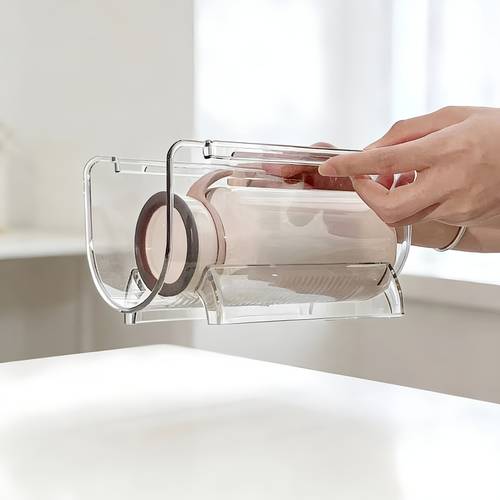 1 stackable water bottle storage rack clear multi layer storage rack kitchen pantry storage rack water bottle display rack suitable for cabinets refrigerators water bottles and wine racks
