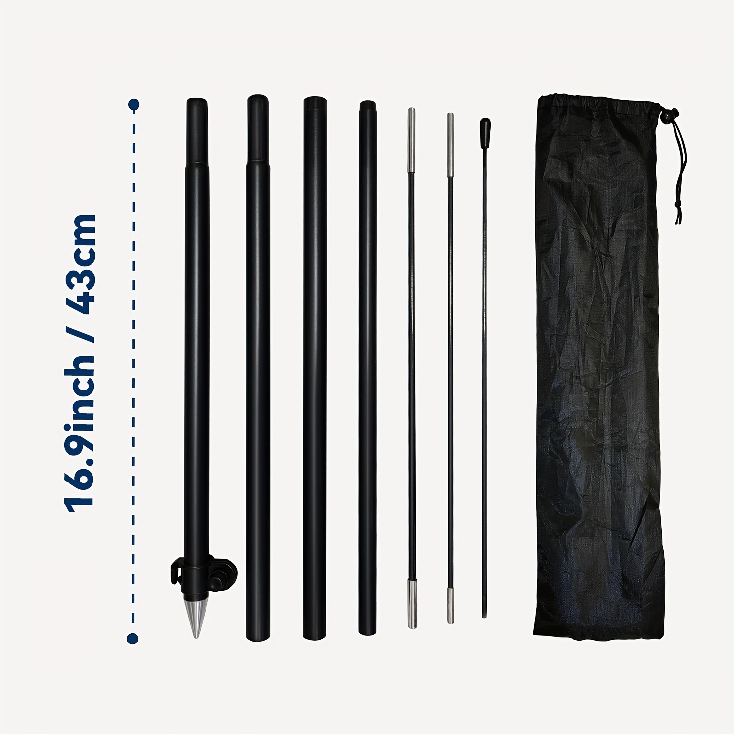 TEMU 8ft Feather Flag Pole Kit, Advertising Flag Pole, Outdoor Flag Stand, Aluminum Material, Durable And Lightweight, Suitable For Flags Around