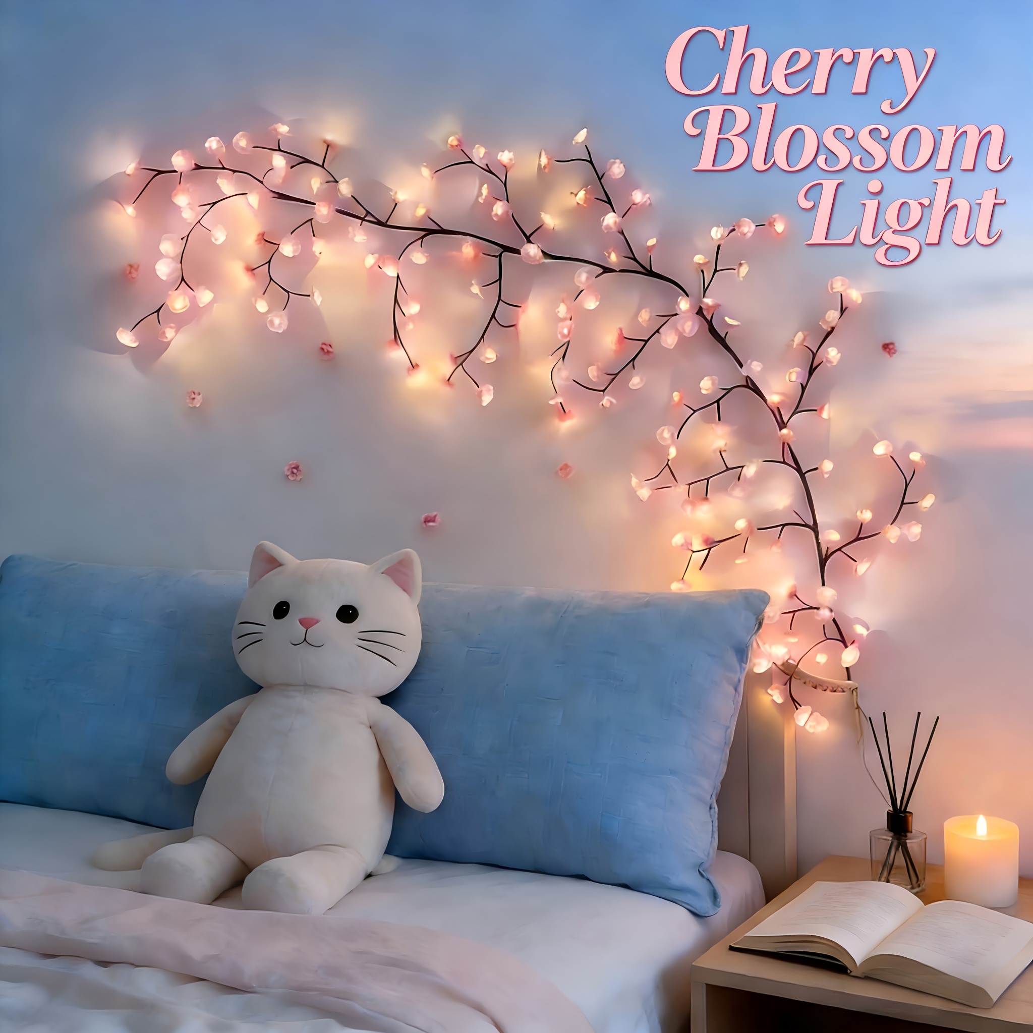 TEMU 192/96 Light Cherry Vine String Lights (96/48 Led Bulbs And 96/48 Cherry Shapes), Illuminated Cherry Branch Lights, Flexible Cherry Vine Lights,