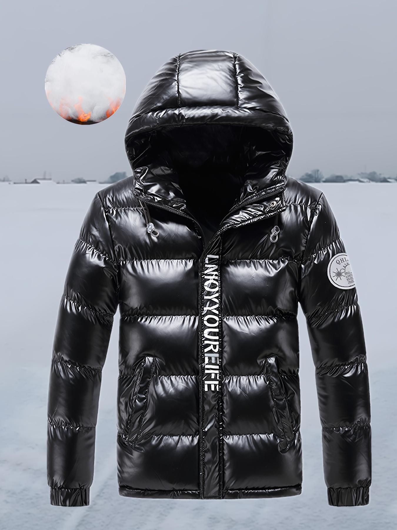 mens warm padded coat glossy scraped padded winter coat for men daily casual commuting outdoor sports thickened warm padded coat outdoor   dating travel