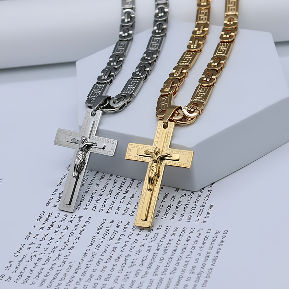 Men's Fashion Patterned Handmade Cross Necklace