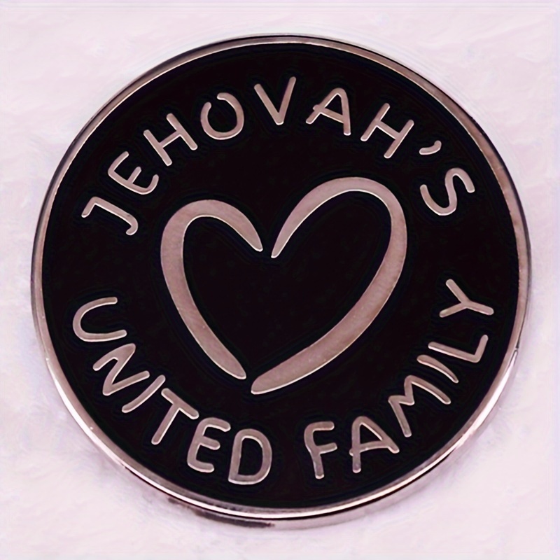 

Jehovah's United Family Heart Pin - 3cm X 3cm - Adorable Charm For Bags, Clothing, And Gifts - Zinc Alloy With Uv Coating