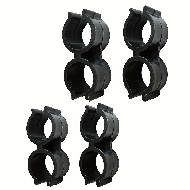 Bimini Top Pole Clips – Anti-Rattle Boat Accessories For Securing Bimini Poles, Hooks, Ladders & More (Black, 4 Pack)