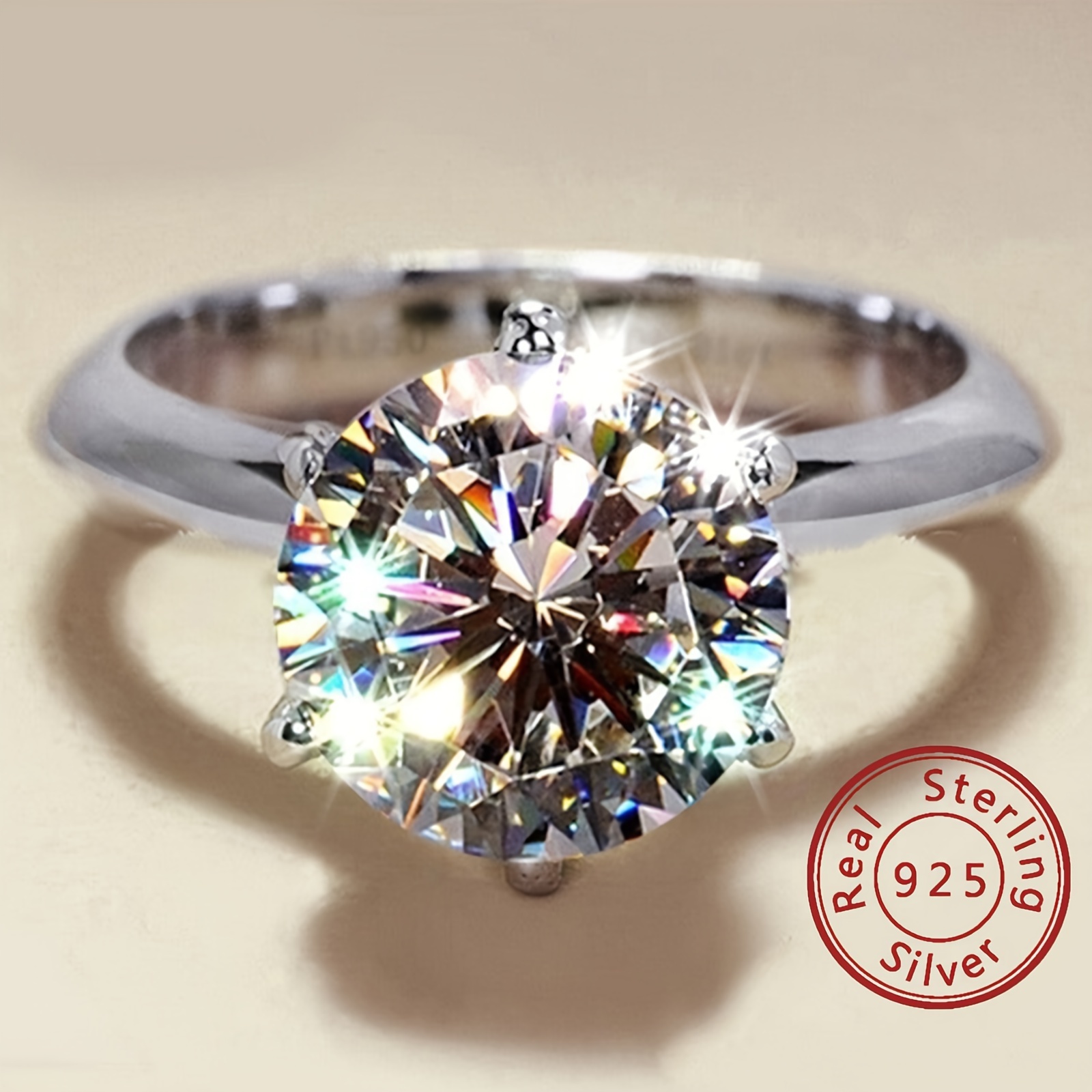 elegant 5 carat moissanite solitaire ring for women   11mm round cut 925 sterling silvery with   prong setting ideal for engagement anniversary valentines christmas gifts moissanite jewelry ring