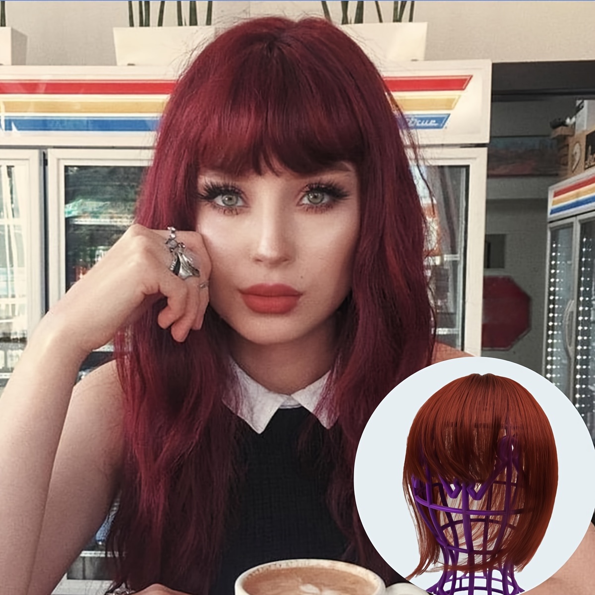 3  in bangs hair extensions for women straight hair topper for thinning hair hair loss natural look easy application versatile styling options secure clips for asian women natural   details 7