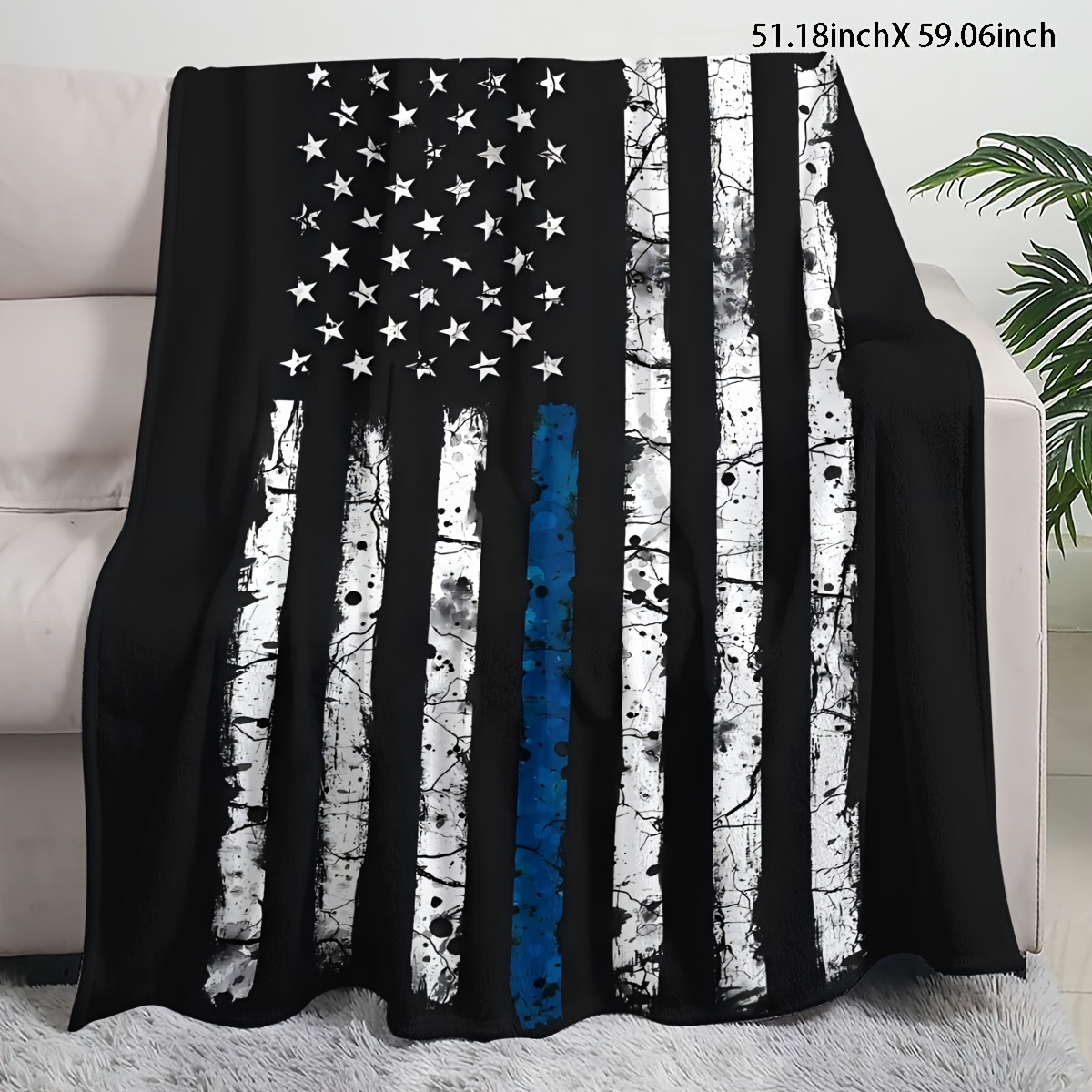 1pc   american flag flannel print throw blanket   machine washable contemporary style multi purpose soft fabric 200 250g for bedroom living room sofa gift idea details 3