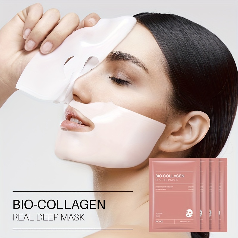 4pcs bio collagen     hydrating firming facial sheet masks with collagen hyaluronic acid nicotinamide moisturizing   for   types 1pc 4pcs 8pcs details 1