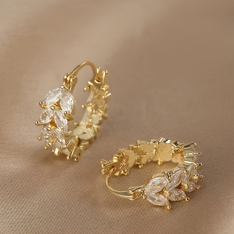 1 Pair Of Retro Elegant Wheat Ear Earrings, High-end Leaf Earrings, Niche Design Light Luxury Commuting All-match, Light Design, Suitable For Daily Wear