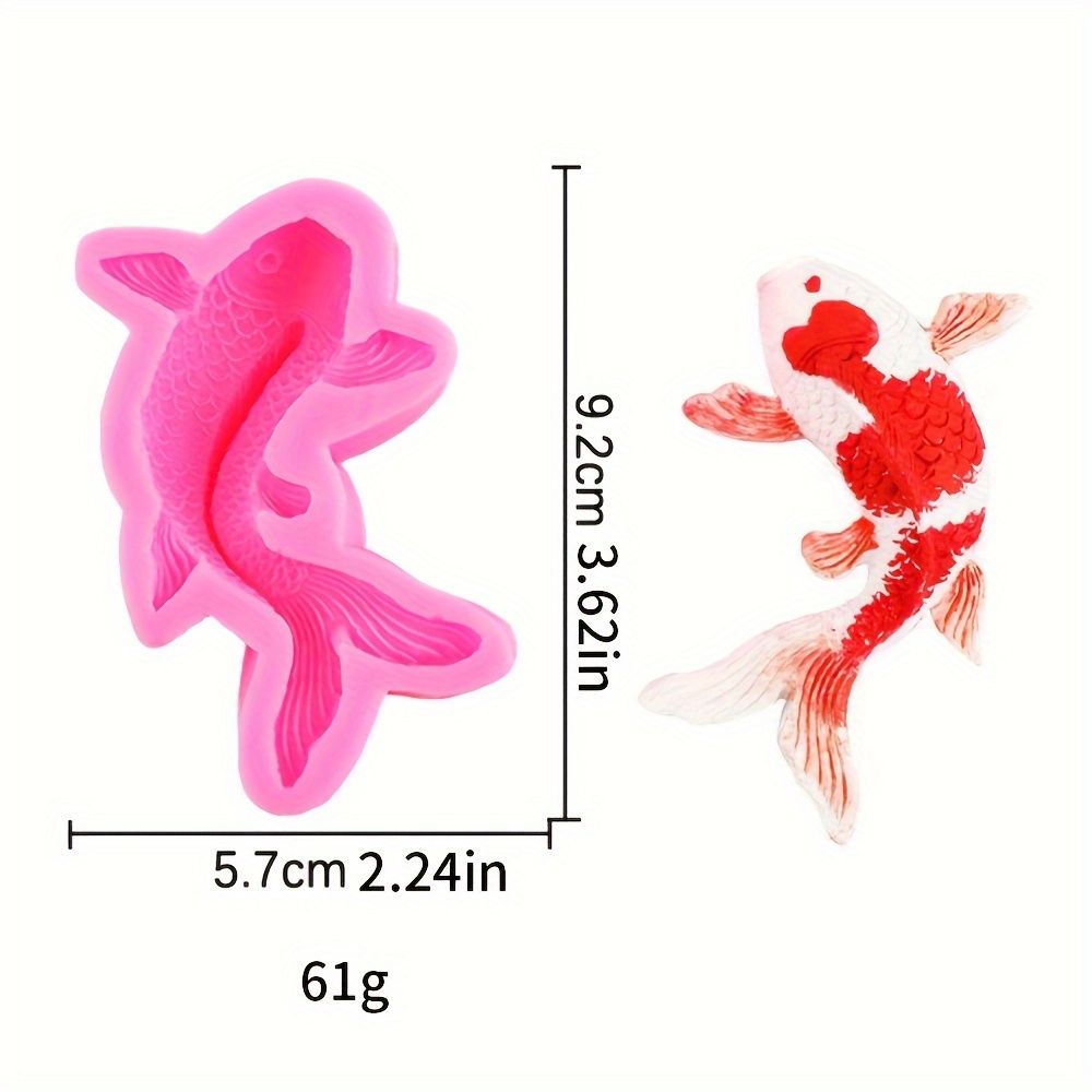 1pc Silicone Goldfish Mold For Cake Decorating - Versatile Carp & Goldfish Designs, Perfect For Fondant, Chocolate, And Baking Crafts