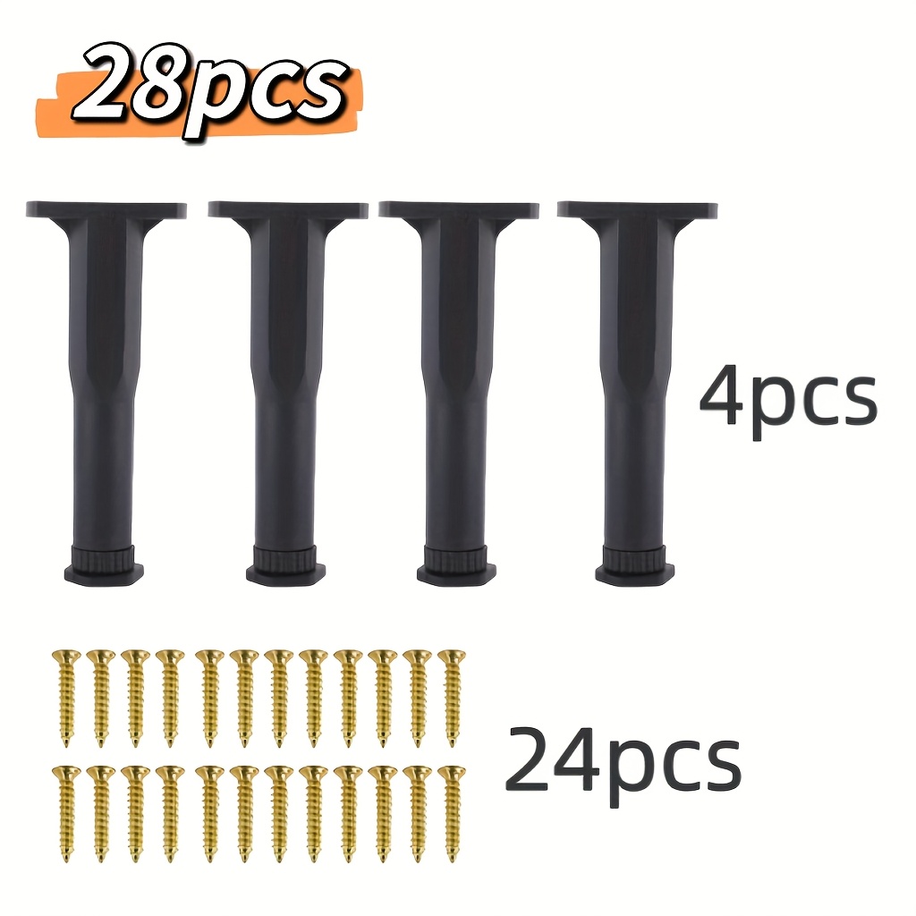 TEMU 1 Set Of 28 Adjustable Bed Frame Support Legs, Height Range 5.9-11.2 Inches, Universal, Suitable For King And Queen Size Beds, , No Electricity Required, Firm Support