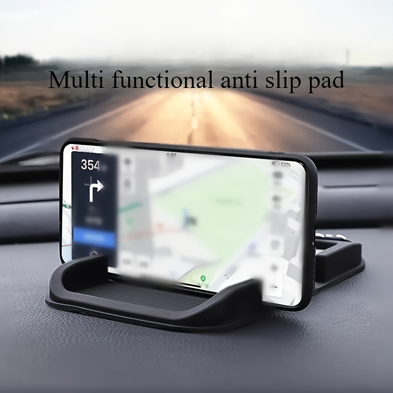 

[1pc Multifunctional Car Dashboard Pad] 1pc Waterproof Pvc Silicone Car Dashboard Pad With Anti-slip Grip - Multifunctional Phone Holder, Gps, Key, Fashionable Glasses Organizer - , Washable