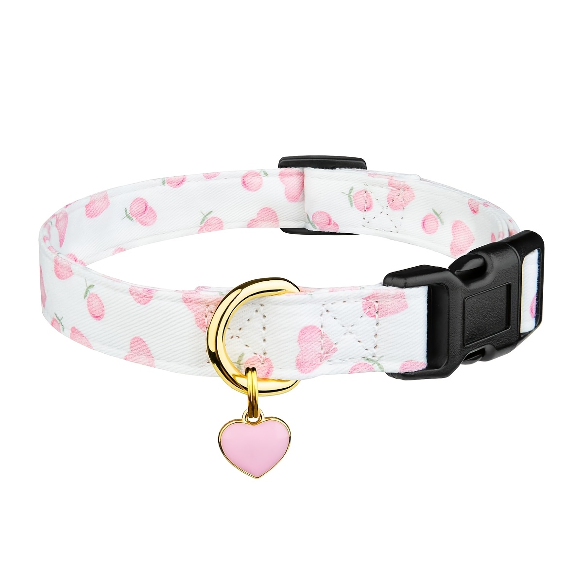 E-shop handgefertigtes Hundehalsband mit niedlichen markanten Mustern, weißem rosa mit Anhänger für Hündinnen Rüden, romantisches