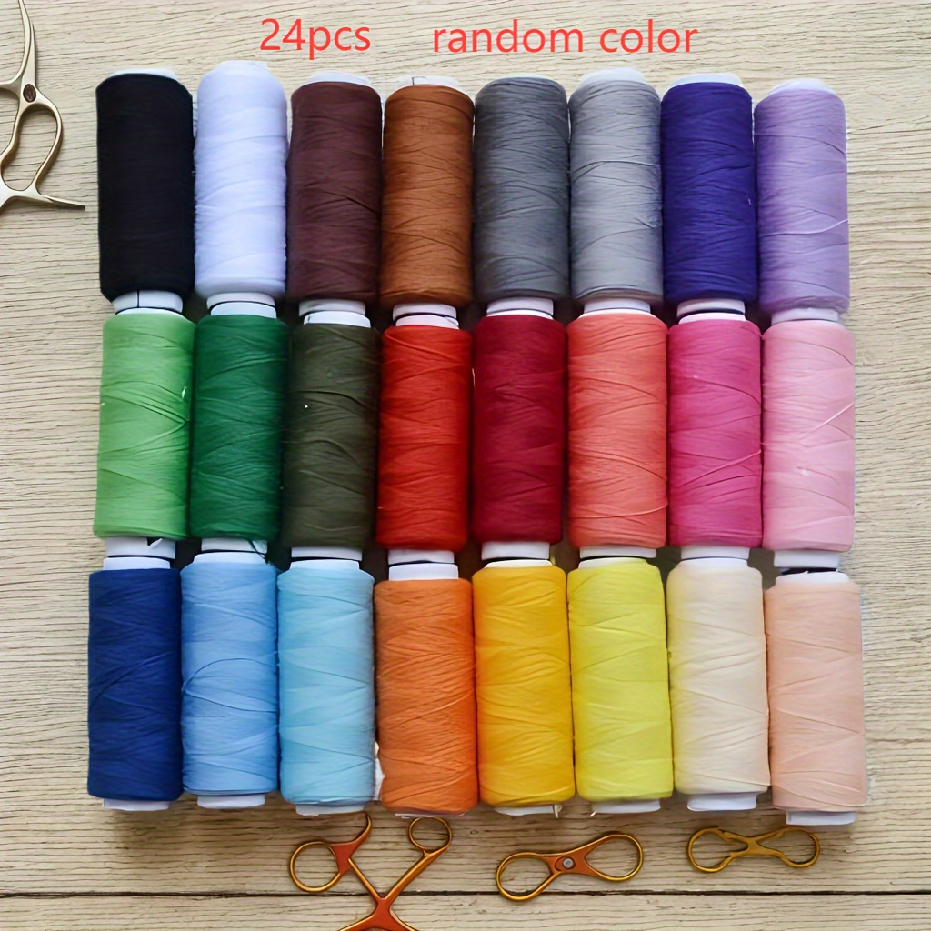 

24 Couleurs/Ensemble de fil de coudre en polyester coloré, convenable pour la couture à domicile, ensemble de fil de coudre à la main DIY, accessoires couleur aléatoire