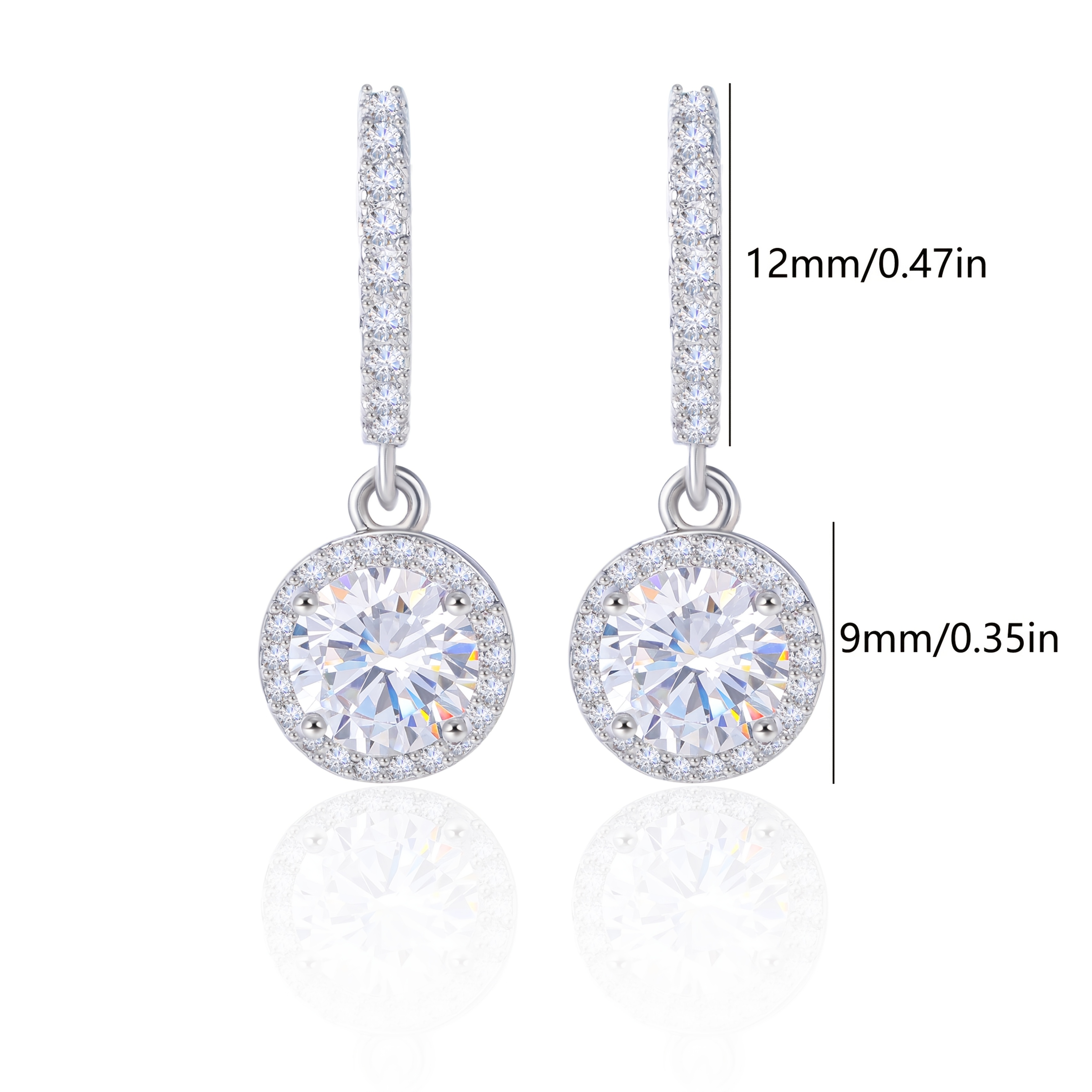 925 sterling silver womens round pendant earrings perfect valentines day gift exquisite anniversary gift creative and trendy   to give to girlfriend wife and mother with exquisite gift box included Product details 0