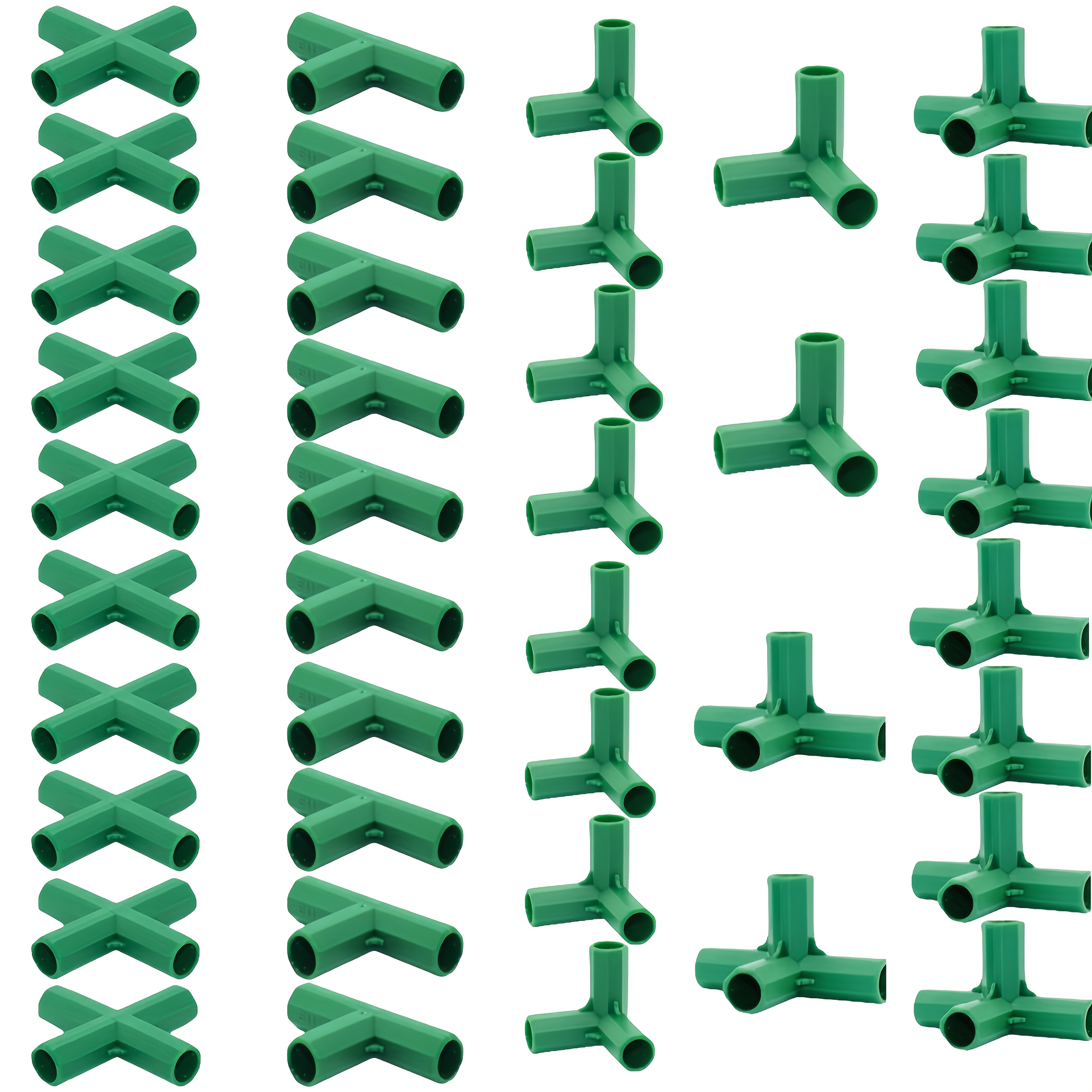 E-shop 40 Stk. Hochbelastbare Gewächshausverbinder – Langlebige Vier-Wege-Gartenstrukturverbinder für 11 mm/0,43" Rahmenrohre, Weinstützpfähle,