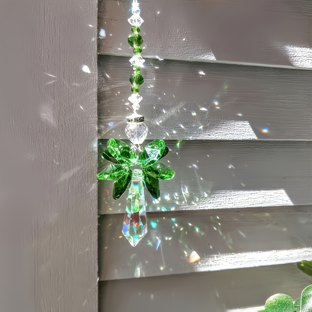 Crystal Snowflake Guardian Angel Rainbow Light Catcher Pendant