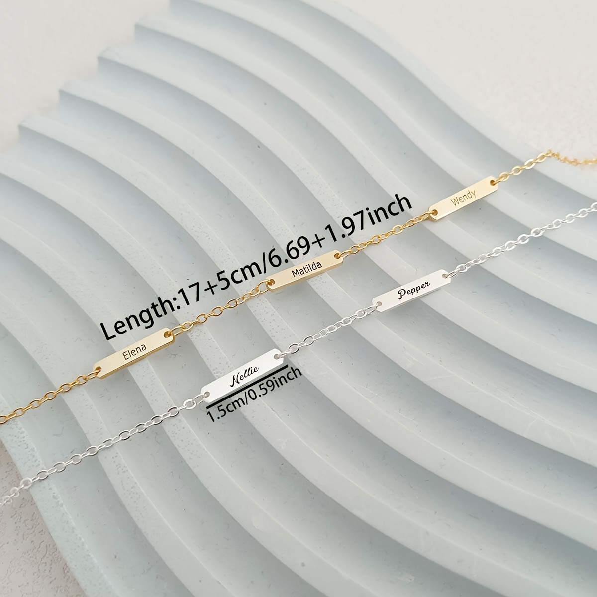 Custom Personalized 1-3 English Name Pendant Bracelet — 18K Gold-Plated