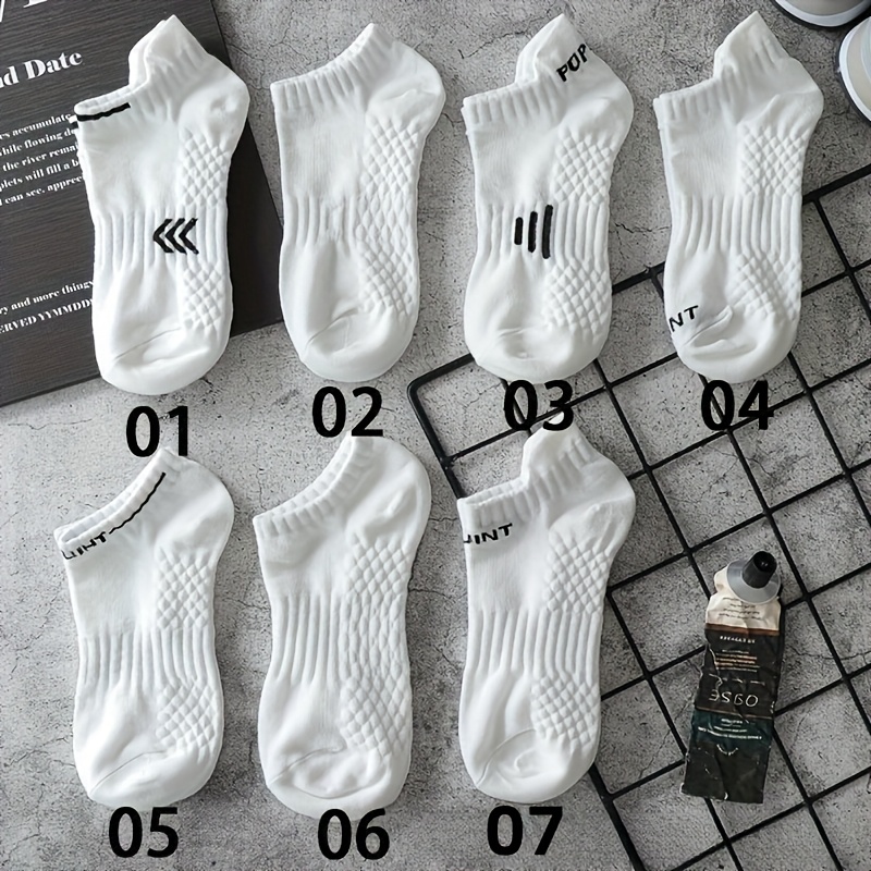 Image of 6 Pairs Random Colors All-match Japanese Korean Style Spring Summer Couple Style Breathable Soft Comfortable Striped Waist-cinching Casual Athletic Short Socks