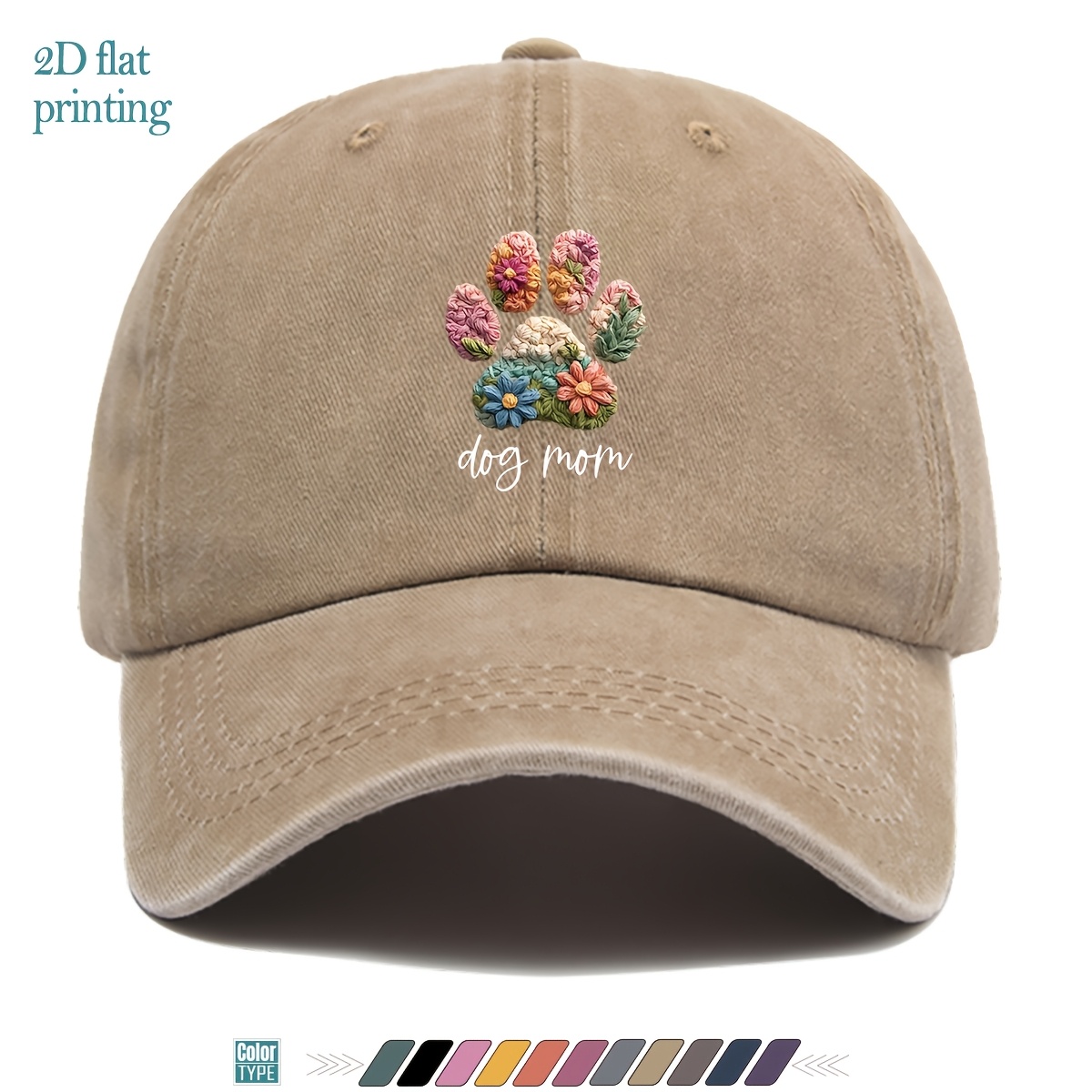 Image of 1pc Puppy Paw Print Printed Baseball Cap Cartoon Pattern Printed Trucker Hat Comfortable Breathable Fashionable Aesthetic Cartoon Game Papa Hat Vacation Sun Hat Street Hip-hop Skateboard Hat Unisex