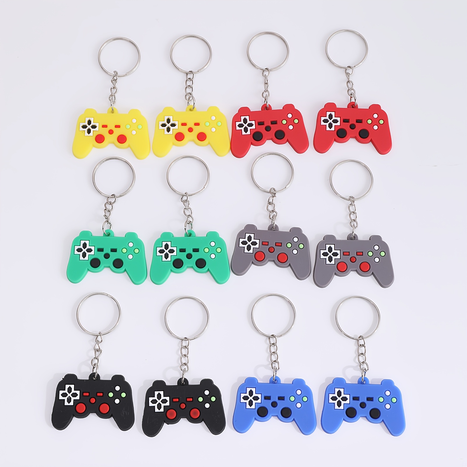 TEMU 12 Porte-clés plat Anime grand format en PVC coloré pour de jeu