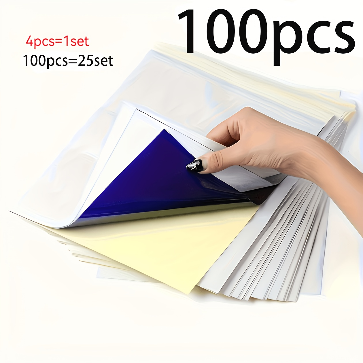 TEMU 25 Set (100 Fogli) Carta Termica Professionale per Trasferimento Tatuaggi, Adatta per Macchinette per Tatuaggi, Fogli per Trasferimento Tatuaggi