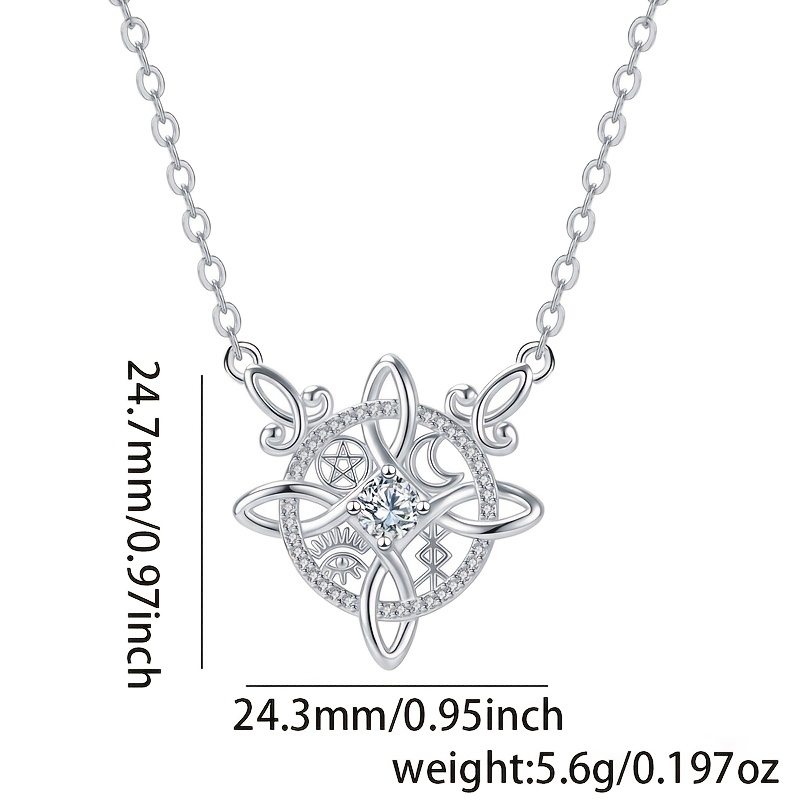 Women's S925 Silver Wreath Knot Pendant Necklace