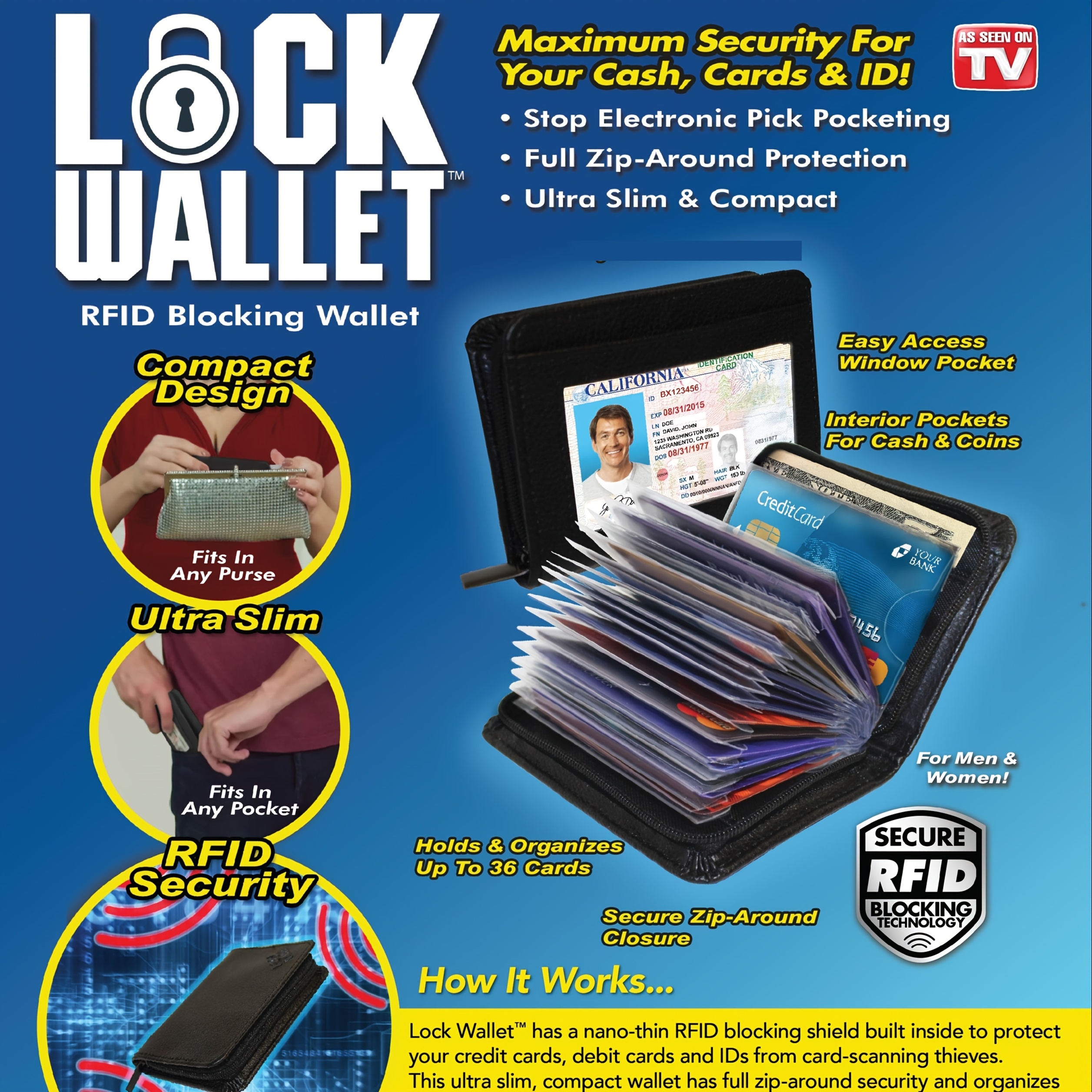 TEMU Rfid Wallet Slim Secure Men Women Rfid Blocking Money Credit Card Holder Wallets