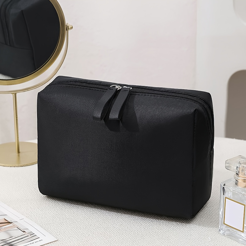TEMU Grande trousse de maquillage, organisateur de pinceaux de maquillage, pochette de rangement portable de grande capacité pour voyage, trousse de