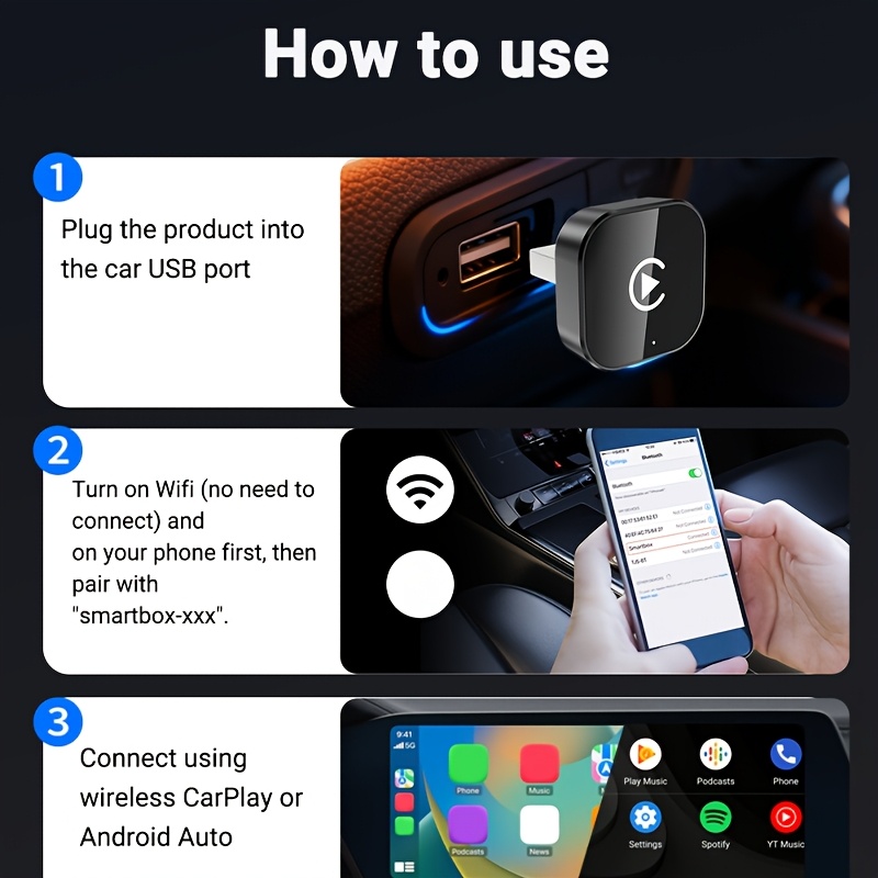   2026   and exquisite smart   in 1   and   auto mini adapter new carplay converter fast automatic connection no delay car accessory wired to wireless compatible with iphone and   without battery