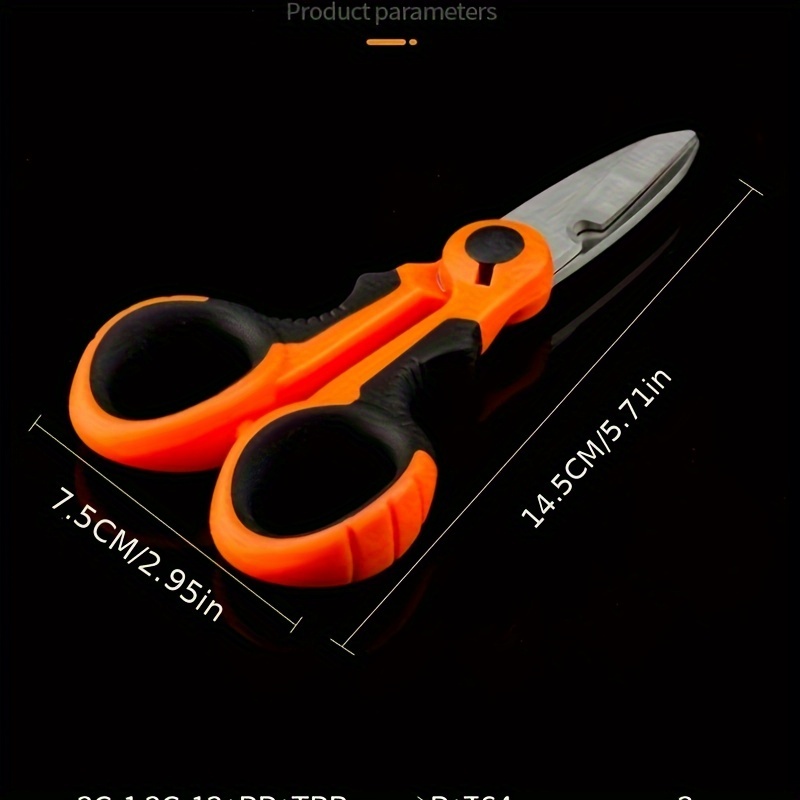 

1pc, Multifunctional Fishing Line Scissors, Durable Portable Scissors, Orange Essential Fishing Tool