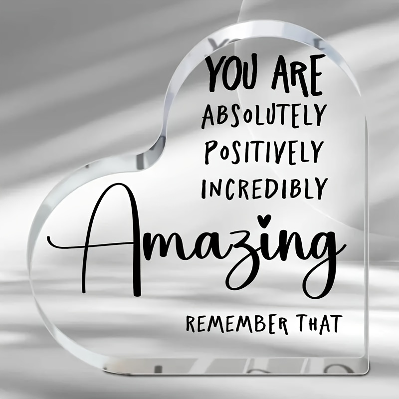 

2d Flat 1/2pcs Acrylic Decorative Plaque With Inspirational Quote - Uplifting Gift For - Desk Decor - Friends, Coworkers, Family - Birthdays, Christmas, Thanksgiving