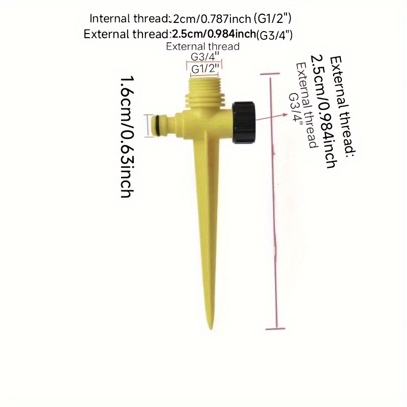 TEMU Adjustable Rotating Garden Sprinkler Head Rotating Irrigation System Automatic Agricultural Lawn Farm Greenhouse Nozzle Tool 360 Degree Rotating