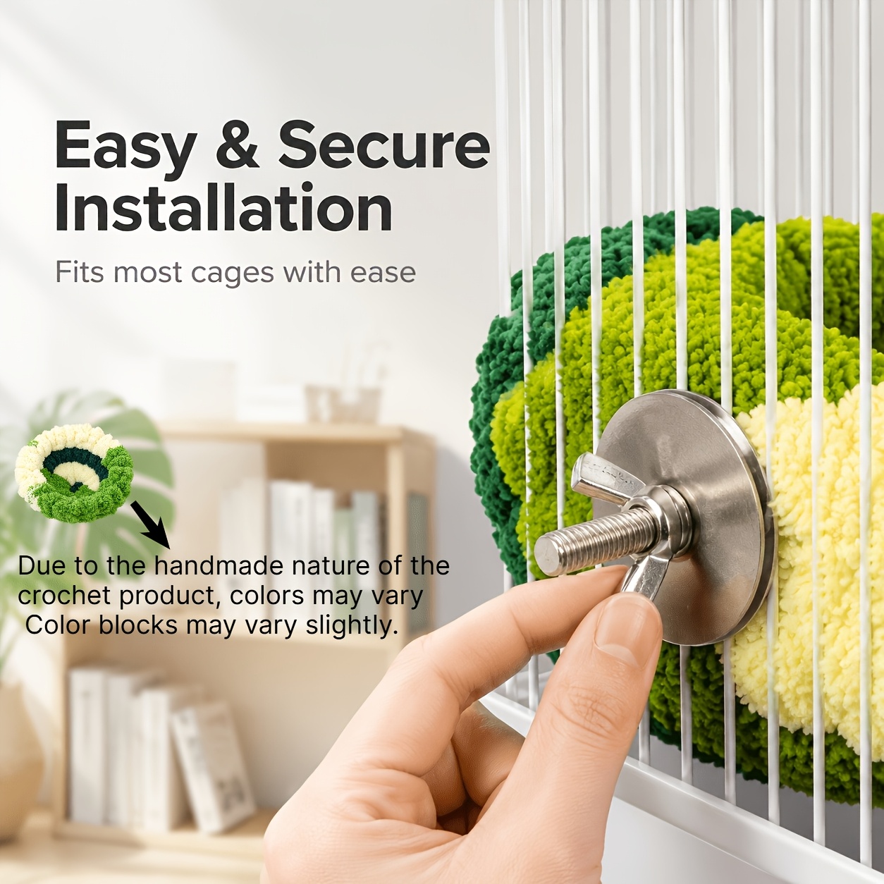 TEMU Gentle Winter Nest, Parrot Bed, Bird Perch, Warm Birdhouse, Cage Bed| Parrots, , Parrots, | Thick Plush Warm Cage Comfortable Sleeping Nest