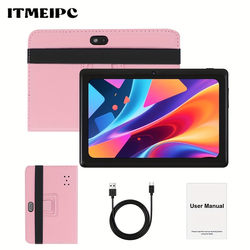 TEMU Tablette 7 pouces 1024*600, 4 Go de RAM (+) + 32 Go de ROM, Processeur Puissant 4 Cœurs, 14, Batterie 3500Mah, Wifi, Tablette Légère, de