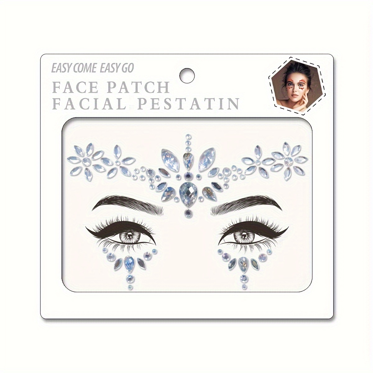 1pc Abs Material Perfectly Adhesive Facial Decoration Sticker Suitable For Party Use